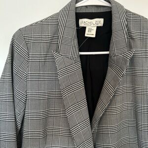 Rachel Zoe Monochrome Checkered Blazer